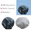 ZKLLGHE Shower Cap for Women Men Shower Hat Waterproof-Double Layer-Reusable Elastic Bath Caps for Boys Girls Hair Cap for Shower