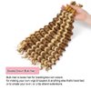 DSEKCAIN P27/613 Human Braiding Hair Deep Wave Bulk Human Hair For Braiding Crochet Bohemian/Boho Knotless Braids Micro Braiding Hair Wet And Wavy 100gram (2 of 50g) Highlight Blonde Color 18 Inch