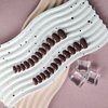 Brown Press on Nails Short Oval Nails,KXAMELIE Acrylic Nails Glue on Nails Short Almond,Soft Gel Nails Strong Nails Press ons,Fake Nails for Girls Stick on Nails for Women in 24PCS