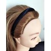 Hixixi 20pcs 15mm Wide Satin Fabric Covered Ribbon Flexible Headband Hairband Hair Band For Girls Women DIY Craft (Black)