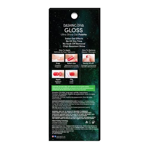 Dashing Diva Gloss Halloween Nail Strips - Bat Magic | UV Free, Long Lasting, Cute Halloween Gel Nail Stickers | Contains 32 Nail Wraps, 1 Prep Pad, 1 Nail File