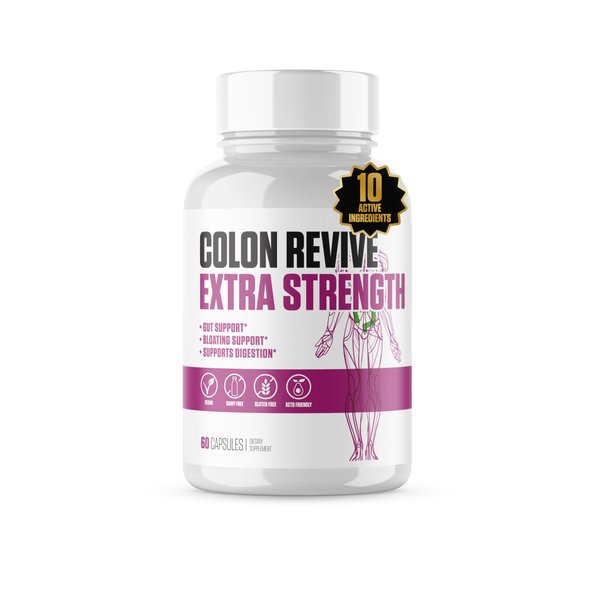 Colon Revive Extra Strength | #1 Rated Colon Cleanse & Detox Supplement | Digestive Support, Reduce Bloating, Constipation Relief w/Buckthron, Alfalfa, Aloe Vera + More for Men & Women - 60 Pills