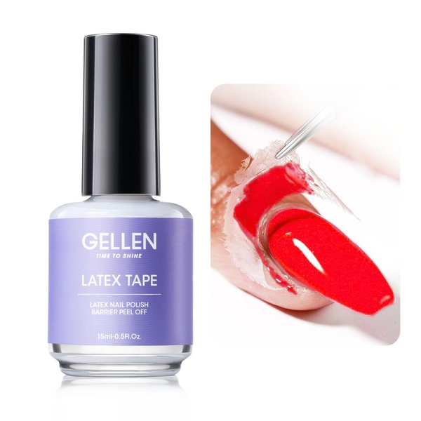 Gellen Liquid Latex for Nails, Peel Off Cuticle Guard for Nail Polish Skin Barrier Protector Nail Art Liquid Latex Tape for Manicure Home Salon 15ml Cuticle Protectors Gifts for Women