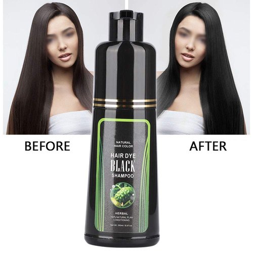 Natural Black Hair Shampoo, White to Black Shampoo for Men and Women, White Hair Removal Dye Hair Coloring Shampoo(250ml)