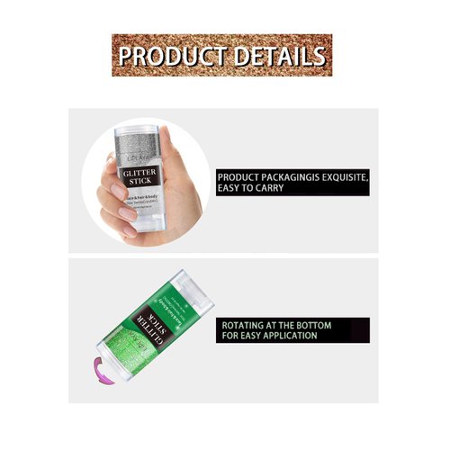 Body Glitter Gel, Joyeee 2pcs Face Glitter Body Gel Sequins Shimmer Liquid Eyeshadow, Chunky Glitter for Face Hair Nails, Holographic Cosmetic Laser Powder Festival Glitter Makeup 50ml