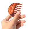 MANETURAL 8DX Pocket Comb- 2.7" Wide Tooth Comb and Travel Comb,Acetate comb, Handmade Saw-Cut and Hand Polished (1 PACK, Tortoiseshell)
