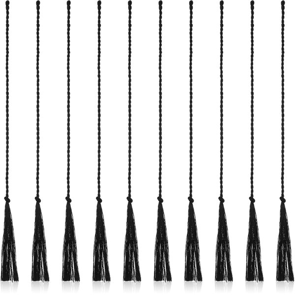 Shappy 10 Pieces Replacement Whip Crackers Black Whip Nylon Rope for Horse Bullwhip Stock Whip, 11.8 Inch