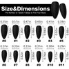 Bellelfin 240pcs Almond Press on Nails, Matte Black Fake Nails Medium Acrylic Nails Press Ons False Glue on Nails Kit with 5 Sheets Adhesive Tabs for Women Girls