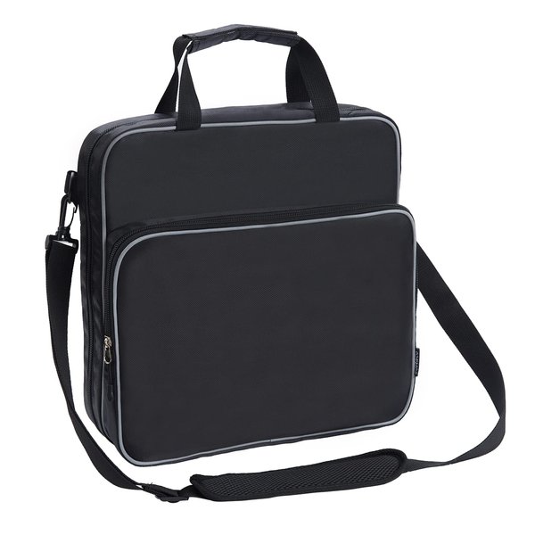 Zipper Binder, 2 Inch 3-Ring Binder with Zipper, Multi Pockets Organizer Binder, 500 Sheet Capacity, Comes with Shoulder Strap, Black