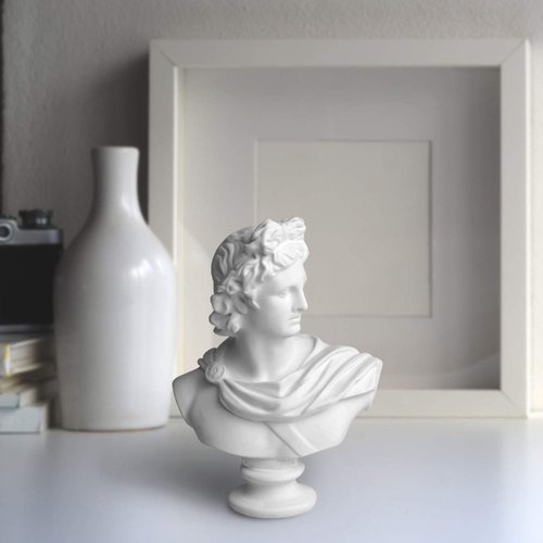 Garwor Apollo Bust Greek and Roman Mythology God of Sunlight 6 inch Resin Head Bust Sculpture Figurine Home Decor