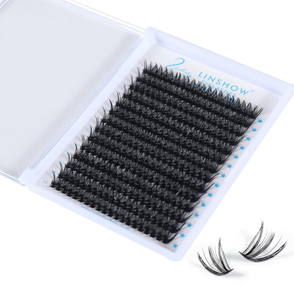 LinShow 280pcs Cluster Lashes False Eyelashes Extension 30D/40D/50D Mix 9-16mm 0.07mm C/D Curl DIY Individual Lashes Russia Volume Soft Natural Lashes Self Application (40D C Curl, 12mm)