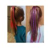 8 Pieces Multicolor Braids Hair Extensions Accessories with Rubber Bands Rainbow Hairstyle Ponytails Braided Synthetic Hairpieces for Women Girls Kids