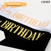 CIEHER (71.65" L x 3.6" W 2 Pack Birthday Sash for Women Girls, It's My Birthday Sash with Silver Glitter Fabric, Birthday Sashes, Birthday Decorations - White + Black Sash
