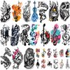 77 Sheets Music Temporary Tattoo Adult Kids Fake Tattoos Birthday Music Festival Party Favors Half Arm Sleeves Guitar Violin Piano Music Notes Tattoo Stickers for Men Women Kids