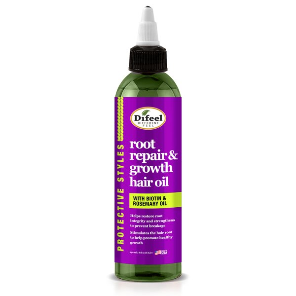 Difeel Protective Styles Root Repair and Growth Hair Oil with Biotin and Rosemary Oil 8 oz. - Hair Root Treatment and Scalp Treatment for Hair Growth