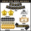 24PCS Black Gold Birthday Decorations Gifts for Men Husband Father Black Gold Happy Birthday Banner Balloons Star Foil Balloons Crown, Birthday King Cake Topper and Sash for Birthday Party Supplies
