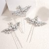Kercisbeauty 3pcs Opal Crystal Hair Piece Set Rhinestones Hair Pins for Wedding Brides Bridesmaid Women Girls Speical Occasion Jewelry for Updo Hair (Opal)