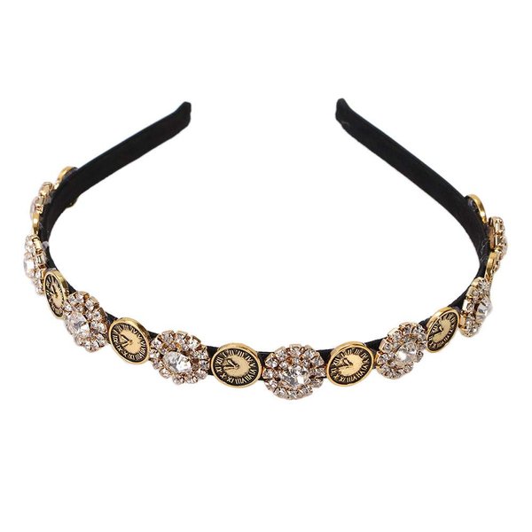 Leadigol Baroque Style Rhinestone Crystal Headbands for Women Girls, Vintage Women Hair Hoop Rhinestone Retro Party Headwear Hair Accessories