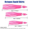 Fishing Squid Skirts Lures, 50pcs Octopus SkirtsTrolling Lure Soft Lures Plastic Fishing Bait for Bass Salmon Trout (50pcs 3.55inch)