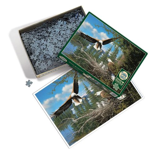 Cobble Hill 1000 Piece Puzzle - Nesting Eagles - Sample Poster Included
