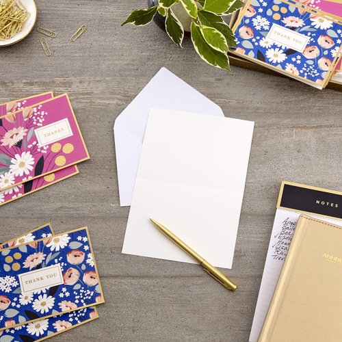 Hallmark Thank You Cards Assortment, Pink and Blue Floral (50 Thank You Notes with Envelopes for Wedding, Bridal Shower, Baby Shower, Business, Graduation)