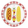 Classic BBQ Round Dinner Plates - 9" (Pack of 8) - Multicolor & Durable Design Tableware, Perfect For Birthday & Themed Parties