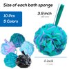10 Pcs Shower Loofahs,Bath Shower Loofah Sponge,Exfoliating Shower Pouf Balls for Women,Men,Body Wash Bathroom,Exfoliate with Beauty Bathing Accessories