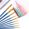 Acrylic Paint Brush Set, 5 Packs / 50 pcs Nylon Hair Brushes for All Purpose Oil Watercolor Painting Artist Professional Kits