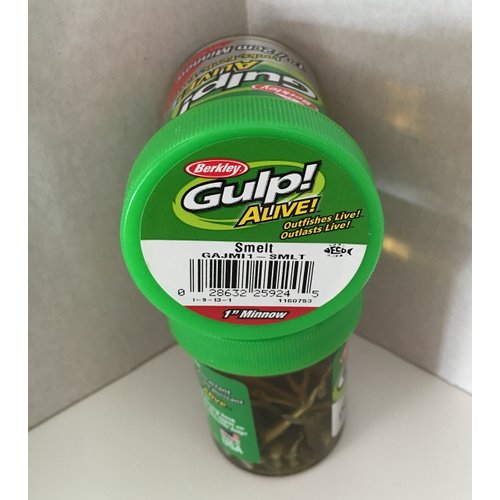 Gulp Bait 1 INCH Smelt Minnow 2 jar Bundle Berkley gulp Alive Perch Minnows ice Fishing Bait Panfish Minnows