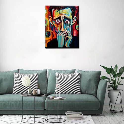 Graffitic Men Paint by Numbers Kits with Brushes and Acrylic Pigment an Exaggerated Character Oil Painting for Adults,Character Portraits Arts Crafts Project Home Decor Pop Art 16''x20''(Framedless)