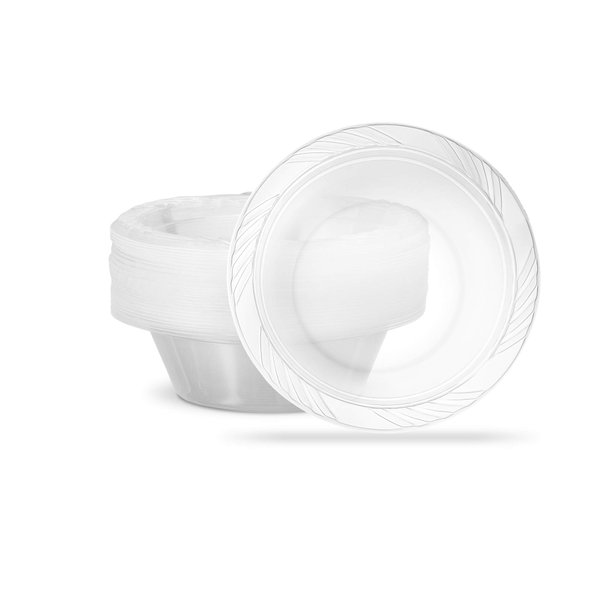 PLASTICPRO 5 ounce Premium Crystal Clear Disposable Plastic Dessert Size Party Bowls Pack of 40