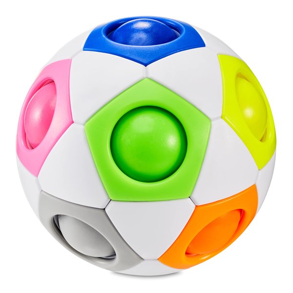 CUBIDI® Original Rainbow Puzzle Ball I Brain Teasers for Kids Ages 6-10 I for Boys and Girls 6+ Years, Cool Travel Toy for Children, Fidget Ball, 3D Puzzle Toy