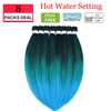 Pre Stretched Braiding Hair 8 Packs 30 inch Long Braiding Hair Prestretched Crochet Braids Hair Professional Yaki Straight Synthetic Hair Extensions(30",1B/Green/Blue)