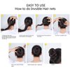 Hair Nets Invisible Elastic Edge Mesh and U Shaped Pins Set, 50 Pieces 50 cm Individual Package Invisible Hair Nets, 40 Pieces U Shaped Pins for Ballet Bun, Sleeping, Women and Wig(Black)