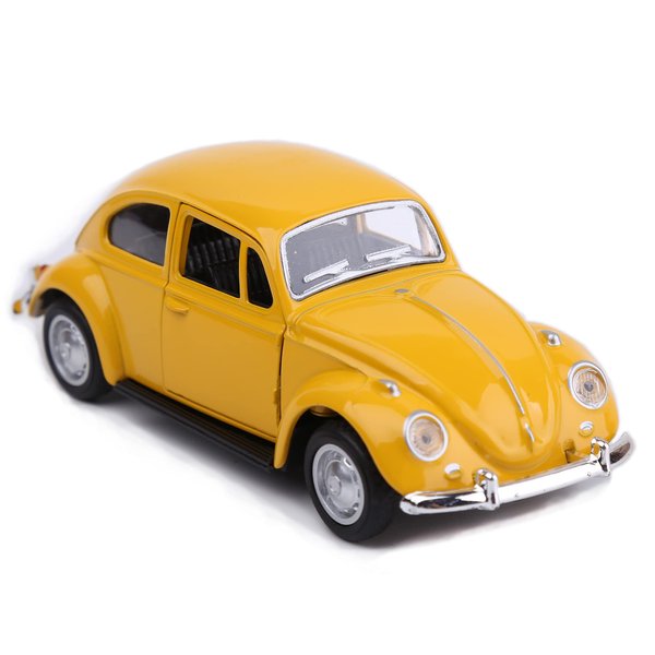 Berry President 1967 Classic Beetle Bug Vintage 1/32 Scale Diecast Metal Pull Back Car Model Toy for Gift/Kids (Yellow)