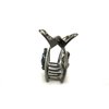 Small round dark silver metal blue crystal gray pearl hair claw clip