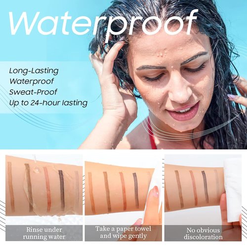 Eyebrow Pencil Microblading Eyebrow Pencil - Waterproof & Long - Lasting Eyebrow Pen for Beauty & Charming Eye Makeup With 4 Micro-Fork Tip | Stay on All Day | Vegan & Cruelty (Light brown)