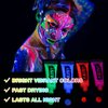 Fusang Glow in the Dark Face Body Paint,Washable Neon Face Body Paint,Black Light Face Makeup for Party Halloween Christmas Cosplay Masquerade Etc 0.48oz Set of 6 Tubes(6 colors)