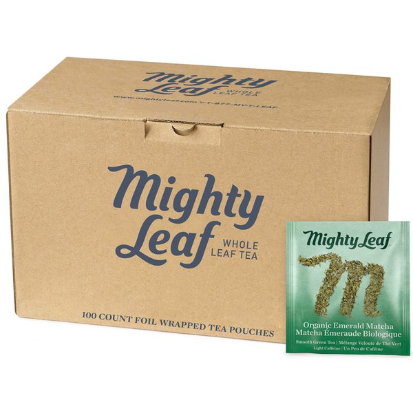 Mighty Leaf Organic Emerald Matcha Green Tea, 100 count Bulk Tea Pouches