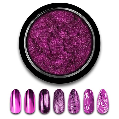 Hot Pink Chrome Nail Powder, Mirror Effect Aurora Magic Pearlescent Nail Jewelry Glitter Powder Holographic Pigment Metallic Nail Chrome Powder for Nails Art Decoration 1Pcs