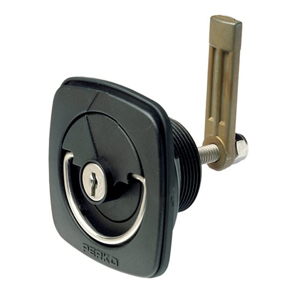 Perko 1081DP3BLK Flush Lock & Latch - Straight Cam Bar, Flexible Plastic Strike, Black