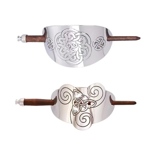 2 Pcs Hair Stick Hair Slide Celtic Hair Clips Braids Ponytail Holder Pin Clips Hair Pin Hair Jewelry Viking Hair Accessories for Women Girls