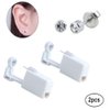 silver angel Ear Piercing Gun Disposable Self Body Ear Piercing Kit With 4mm Ear Stud Safety Ear Piercing Gun Kit Tool (White)