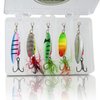 Fishing Lure Set by Captain Fishook – 10-Piece Fishing Lures Spinnerbait Kit for Fresh and Salty Water – Premium Non-Rust Carbon Hook – Steel Stamped Hand Painted Blades – 2 Tackle Boxes
