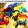 Glimin 48 Pcs Dirt Bike Balloons Party Decorations Motocross Race Car Theme Checkered Flag Helmet Wheel Tire Foil Balloon Birthday Party Decor for Girl Boy Dirt Bike Sports Racing Party Supplies