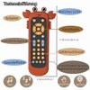 Baby TV Remote Control Toy with Soft Silicone Teether Cute Crab Cover, Musical Realistic Play Remote Toy with Light and Sound, 3 Language Educational Learning Toy for 6M+ Boy and Girls