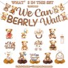 LARRAZABAL We Can Bearly Wait Baby Shower Decorations, NO-DIY Bear Banner Hanging Swirls and Honeycomb Centerpiece, Baby shower Decorations for Boy Bear Birthday Party Supplies