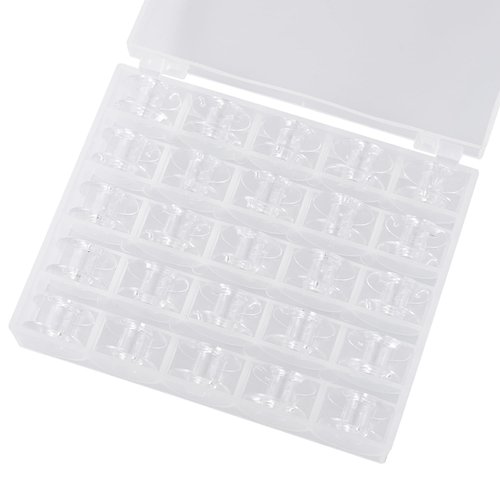HNMZDS 25Pcs Plastic Bobbins for Sewing Machine, Sa156 Bobbins with Case for Brother, Bro-Ther, Singer, Sewing Machine Accessories, Bobbins for Singer Sewing Machine, Sewing Machine Bobbins