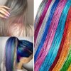LiaSun 10Pcs/set Highlight Glitter Tinsel Hair Extensions Clip In - Colored Party Sparkling & Shiny Hair Extensions - Multi-Colors Hair Streak Bling Hairpieces (Silver)
