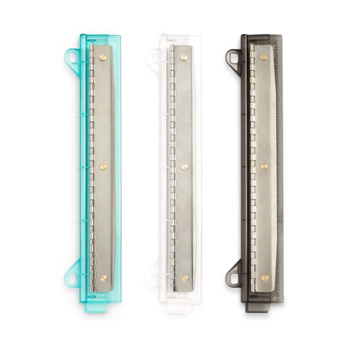 Blue Summit Supplies Set of 3 Hole Punch for Binder, Plastic Portable Ruler with Hole Puncher for Binder or Notebook, Easy to Use Flat Hole Punch for School or Office Use, Assorted Colors, 3 Pack